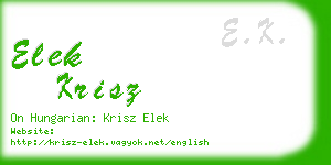 elek krisz business card